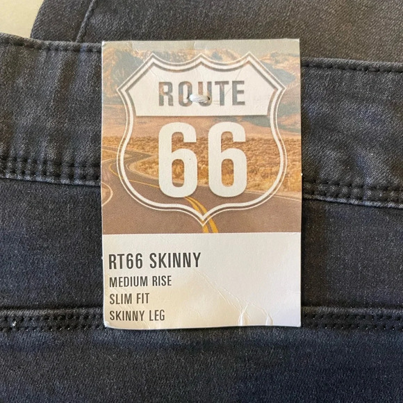 Route 66 Skinny black distressed jeans size 28 NWT - Picture 4 of 5